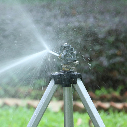 Heavy Duty Impact Sprinkler on Tripod Base, Tall Metal Pulsating Telescoping Tripod Sprinkler for Large Area, Yard, Lawn, Garden, Waters up to 70 Ft. Diameter, Legs Extends Up to 36-inch
