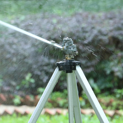 Heavy Duty Impact Sprinkler on Tripod Base, Tall Metal Pulsating Telescoping Tripod Sprinkler for Large Area, Yard, Lawn, Garden, Waters up to 70 Ft. Diameter, Legs Extends Up to 36-inch