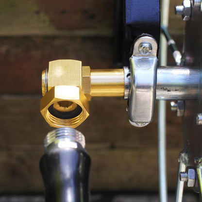 Garden Hose Reel Replacement Fitting,Brass 3/4"GHT Female to 1/2"NPT Male Swivel Elbow adapter (4.72 inches in length 1 piece)