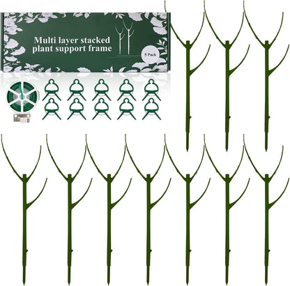 5 Pack Stackable Monstera Plant Support, 11 Inch Plant Support Stakes for Indoor & Outdoor Use, Plants Sticks for Vine Training & Stem Stabilization, Monstera, Pothos, Philodendron