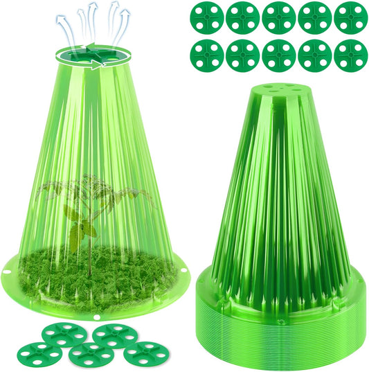 30 Pack Garden Cloches for Plants with Rotary Vent Cover Reusable