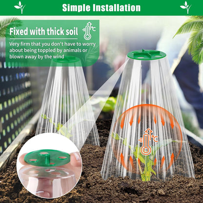 30 Pack Garden Cloches for Plants with Rotary Vent Cover Reusable