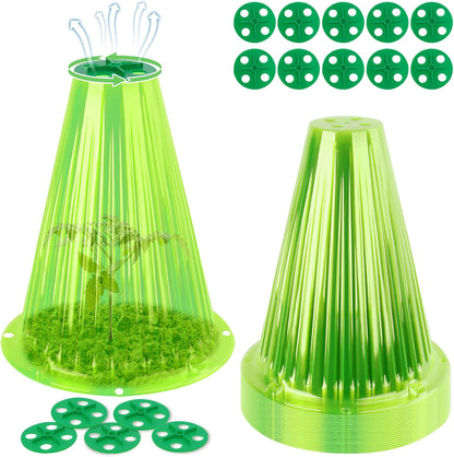 30 Pack Garden Cloches for Plants with Rotary Vent Cover Reusable