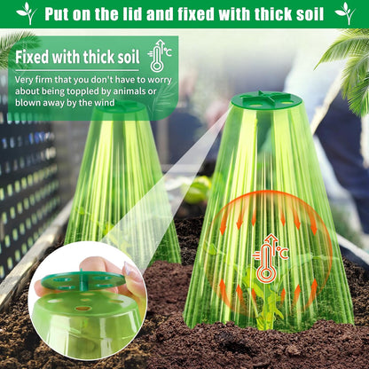 30 Pack Garden Cloches for Plants with Rotary Vent Cover Reusable