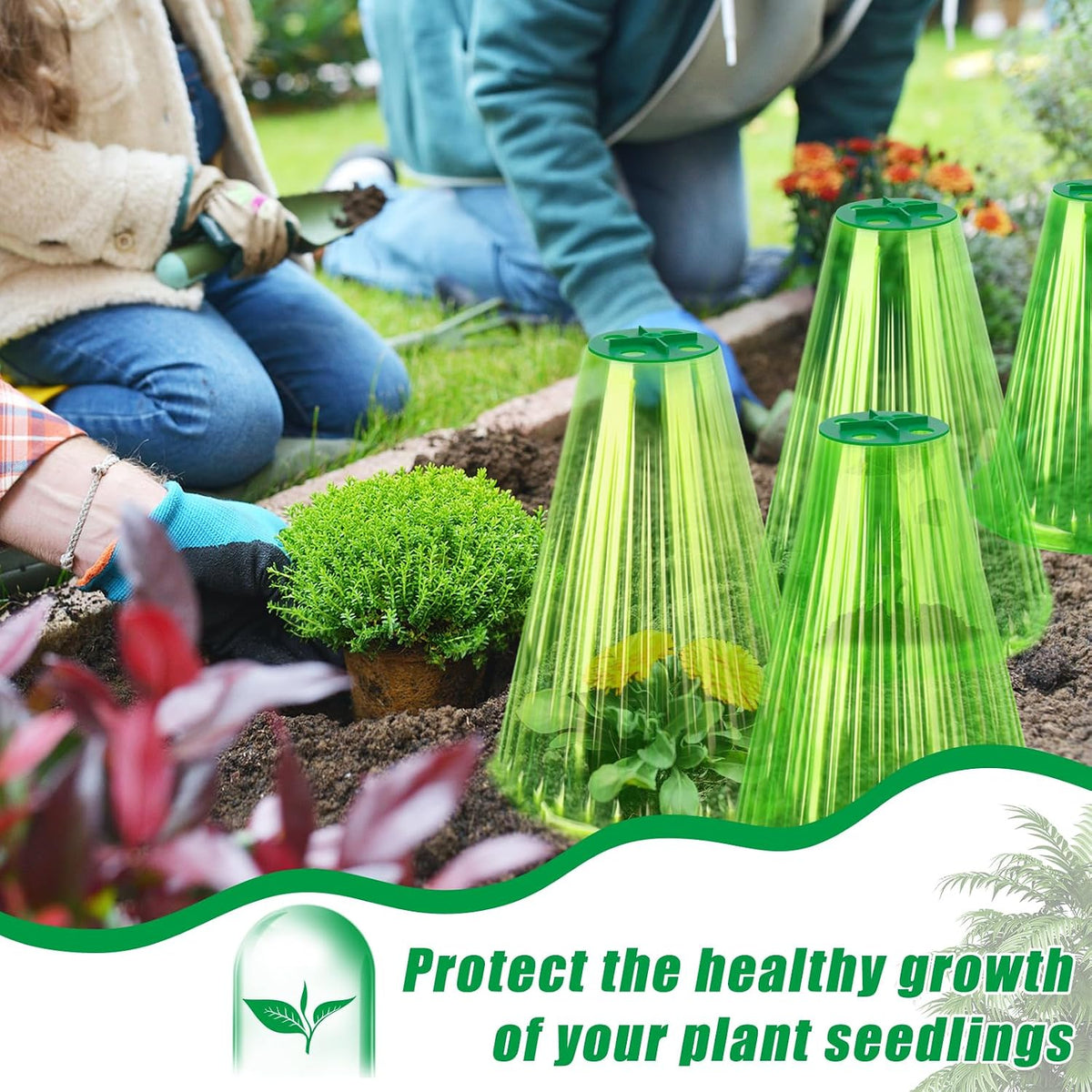 30 Pack Garden Cloches for Plants with Rotary Vent Cover Reusable