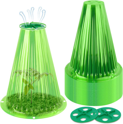 30 Pack Garden Cloches for Plants with Rotary Vent Cover Reusable