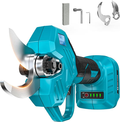 Electric Pruning Shears Compatible with DeWalt 20v Battery, 0.8-2 Inch Max Cutting Diameter Electric Pruner with LCD Display & Imported SK7 Steel Blades for Gardening Tree Pruning(No Battery)