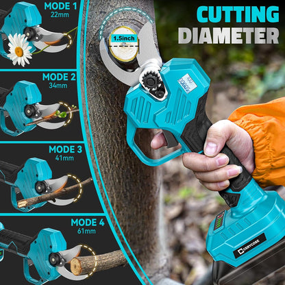 Electric Pruning Shears Compatible with DeWalt 20v Battery, 0.8-2 Inch Max Cutting Diameter Electric Pruner with LCD Display & Imported SK7 Steel Blades for Gardening Tree Pruning(No Battery)