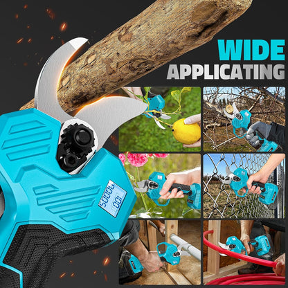 Electric Pruning Shears Compatible with DeWalt 20v Battery, 0.8-2 Inch Max Cutting Diameter Electric Pruner with LCD Display & Imported SK7 Steel Blades for Gardening Tree Pruning(No Battery)