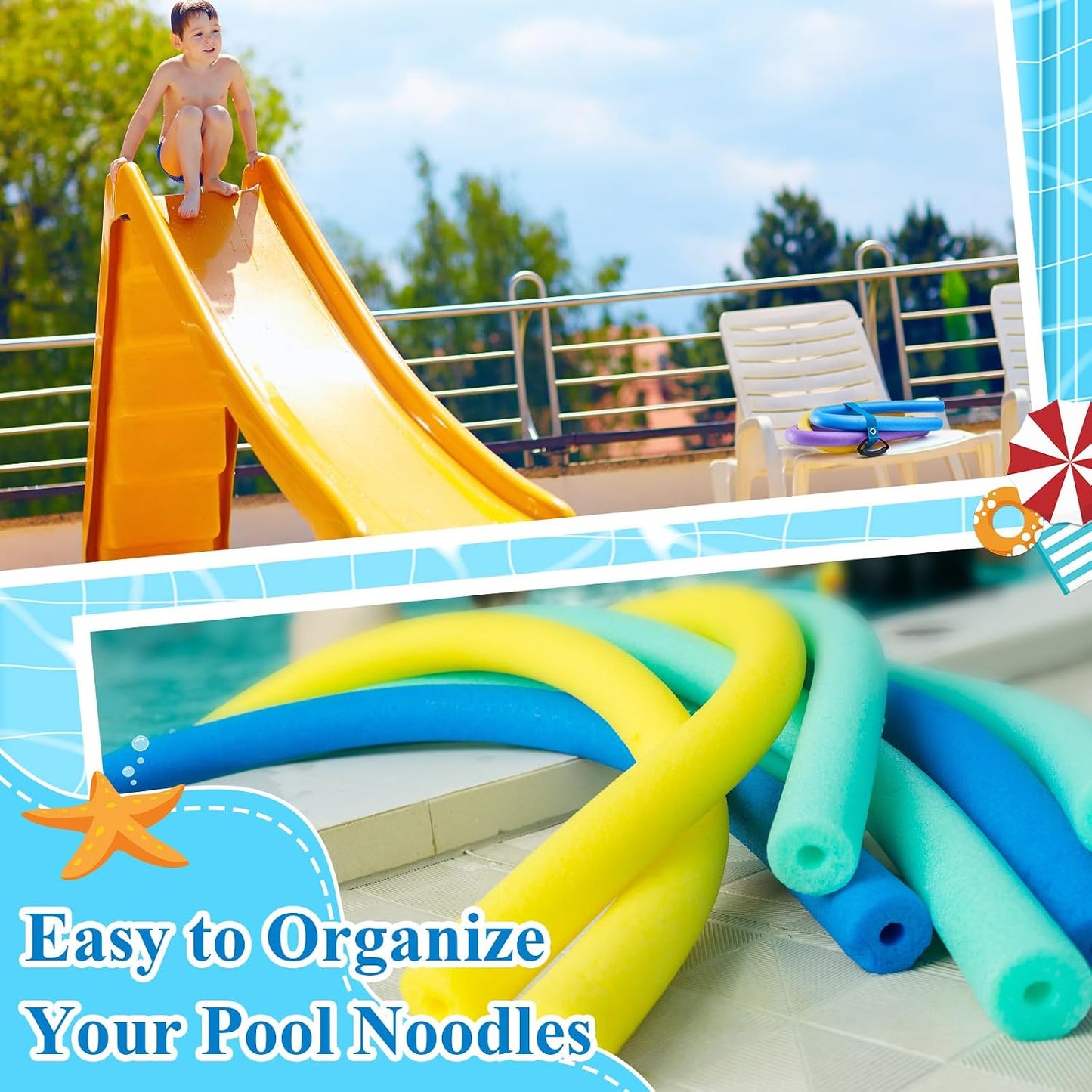 2 Pcs Pool Noodles Storage Organizers with Handles