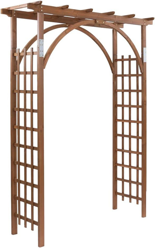 85in Wooden Arbor Garden Arch, Wedding Arch for Ceremony, Wood Trellis for Plant Climbing, Christmas Decor Pergola for Garden Backyard, Lawn