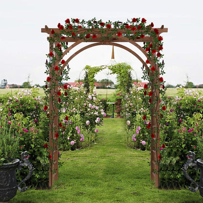 85in Wooden Arbor Garden Arch, Wedding Arch for Ceremony, Wood Trellis for Plant Climbing, Christmas Decor Pergola for Garden Backyard, Lawn