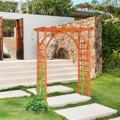 85in Wooden Arbor Garden Arch, Wedding Arch for Ceremony, Wood Trellis for Plant Climbing, Christmas Decor Pergola for Garden Backyard, Lawn