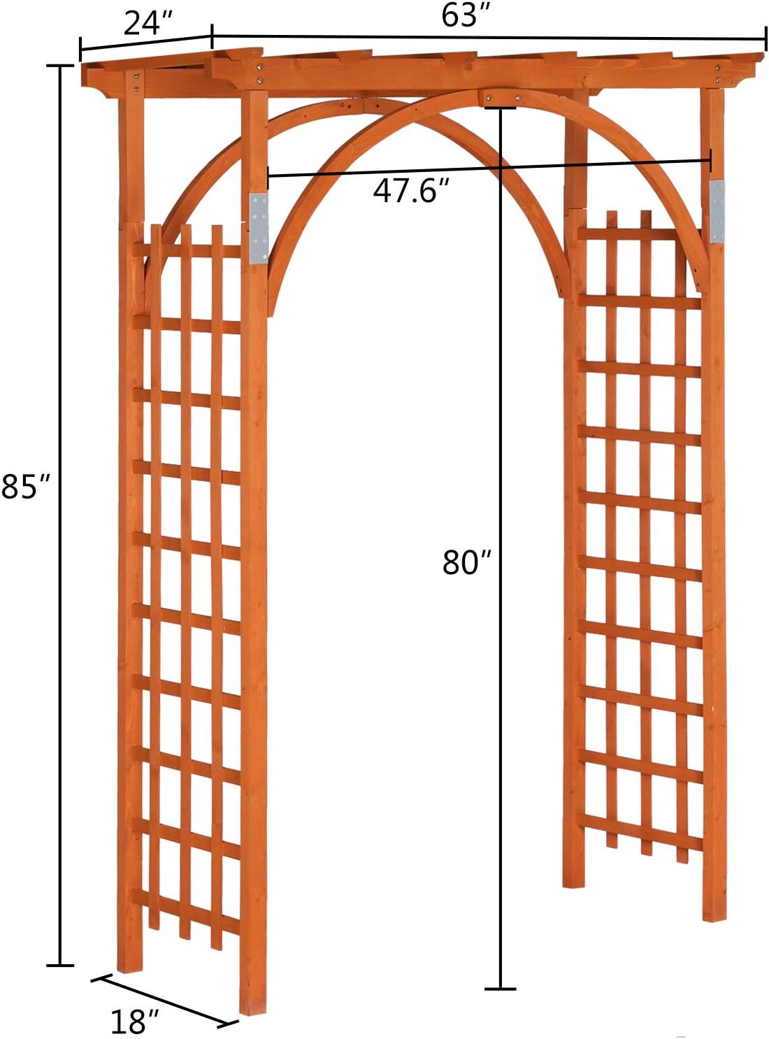 85in Wooden Arbor Garden Arch, Wedding Arch for Ceremony, Wood Trellis for Plant Climbing, Christmas Decor Pergola for Garden Backyard, Lawn