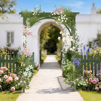 85in Wooden Arbor Garden Arch, Wedding Arch for Ceremony, Wood Trellis for Plant Climbing, Christmas Decor Pergola for Garden Backyard, Lawn