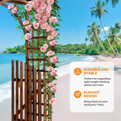 85in Wooden Arbor Garden Arch, Wedding Arch for Ceremony, Wood Trellis for Plant Climbing, Christmas Decor Pergola for Garden Backyard, Lawn