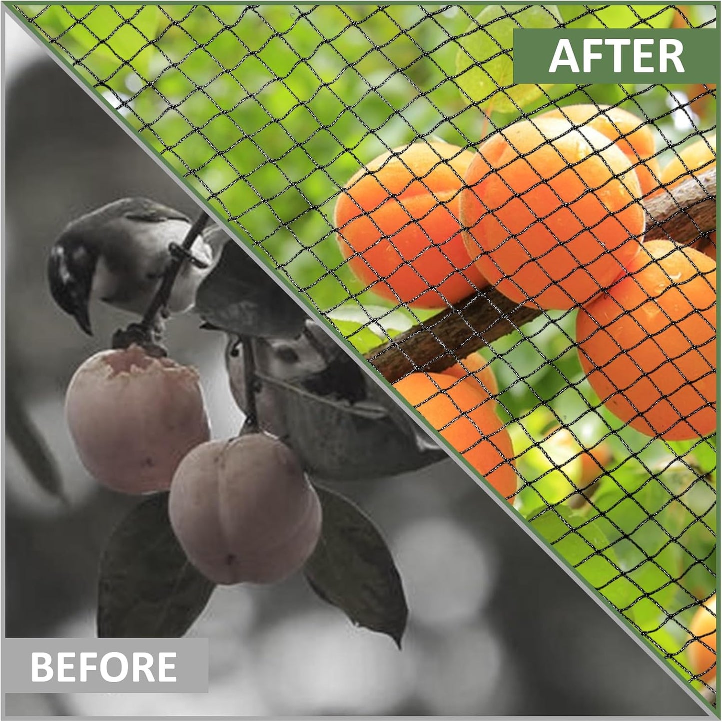 Heavy Duty Garden Netting with 5/8" Mesh, 25x25 Ft Extra Strong Woven Poultry Netting Plant Protection Netting for Fruit Trees, Vegetables & Flowers, Animal Fencing Against Birds, Deer, Poultry