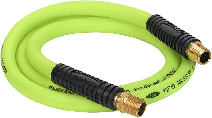 HFZ1204YW4S Swivel Whip Air Hose 4 Ft | 1/2" MNPT Swivel x 1/2 in" MNPT Ends | Extreme All Weather Flexibility | Lightweight