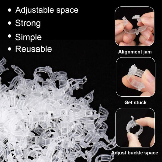 200PCS Plant Support Garden Clips, Vegetable Tomato Supports Trellis Clip Tape for Climbing Crop Vine Twine String Cage Ties Stakes, Grow Strawberry Rose Grape Cucumber Orchid Pea Pothos Melon Tree