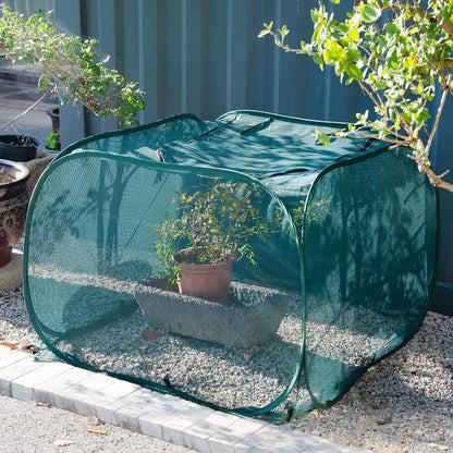 ANC POP Pop Up Mesh Plant Cover,40'' x 40'' x 30'' Plant Protector for Raised Garden & Flower Bed, Net Cage Plant Guard for Fruits, Vegetables, Seedlings and Herbs, 8 Ground Stakes for Fixing