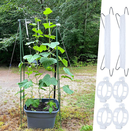 40Pcs Tomato Hooks with String, Holder & Plant Support Clips - 33.3ft Twine to Prevent Tomatoes from Pinching or Falling Off
