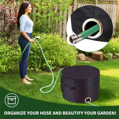 Garden Water Hose Holder Storage Bag Hider, Holds Garden Tools and 150 ft Hose for Indoor,Patio and Warehouse-Black