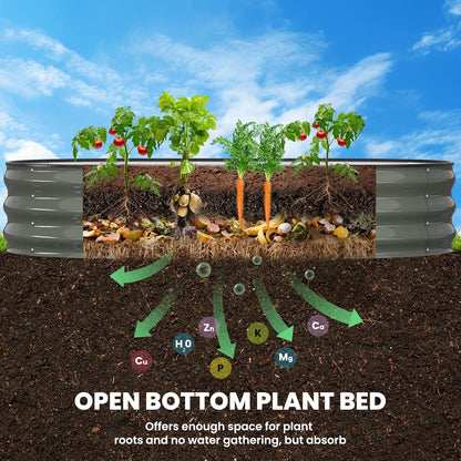 Pattiumo Galvanized Raised Garden Bed 4×4×1 FT, Round Metal Raised Garden Bed Outdoor Planter Box with Open Bottom, Rust-Resistant Steel Garden Bed for Vegetables Herbs Flowers, Easy Assembly