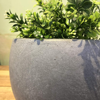 Large Round Bowl Vintage BRN Concrete Planter 19.9" Dia, Outdoor