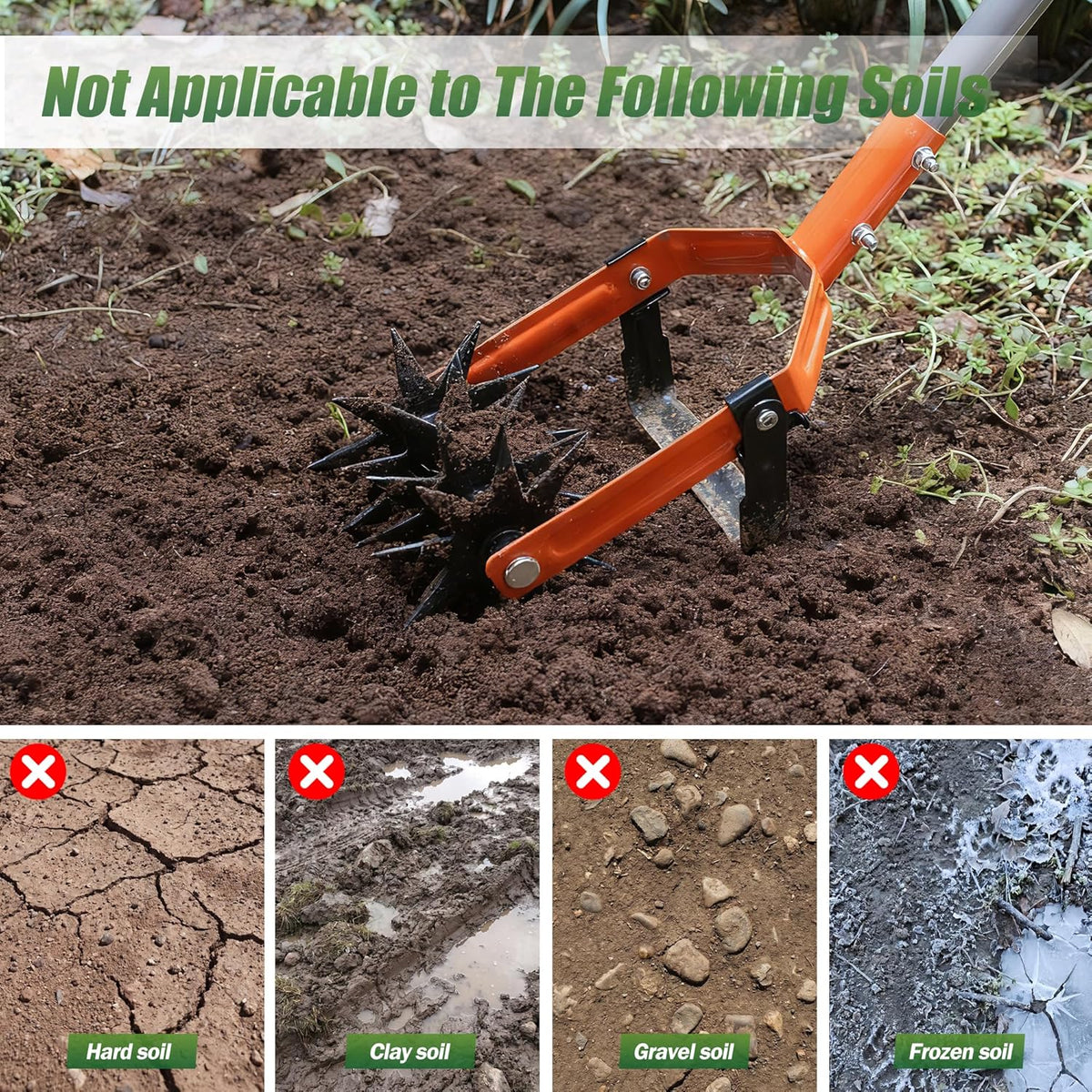 Rotary Cultivator Garden Tool, Tiller & Weeder & Stirrup Hoe