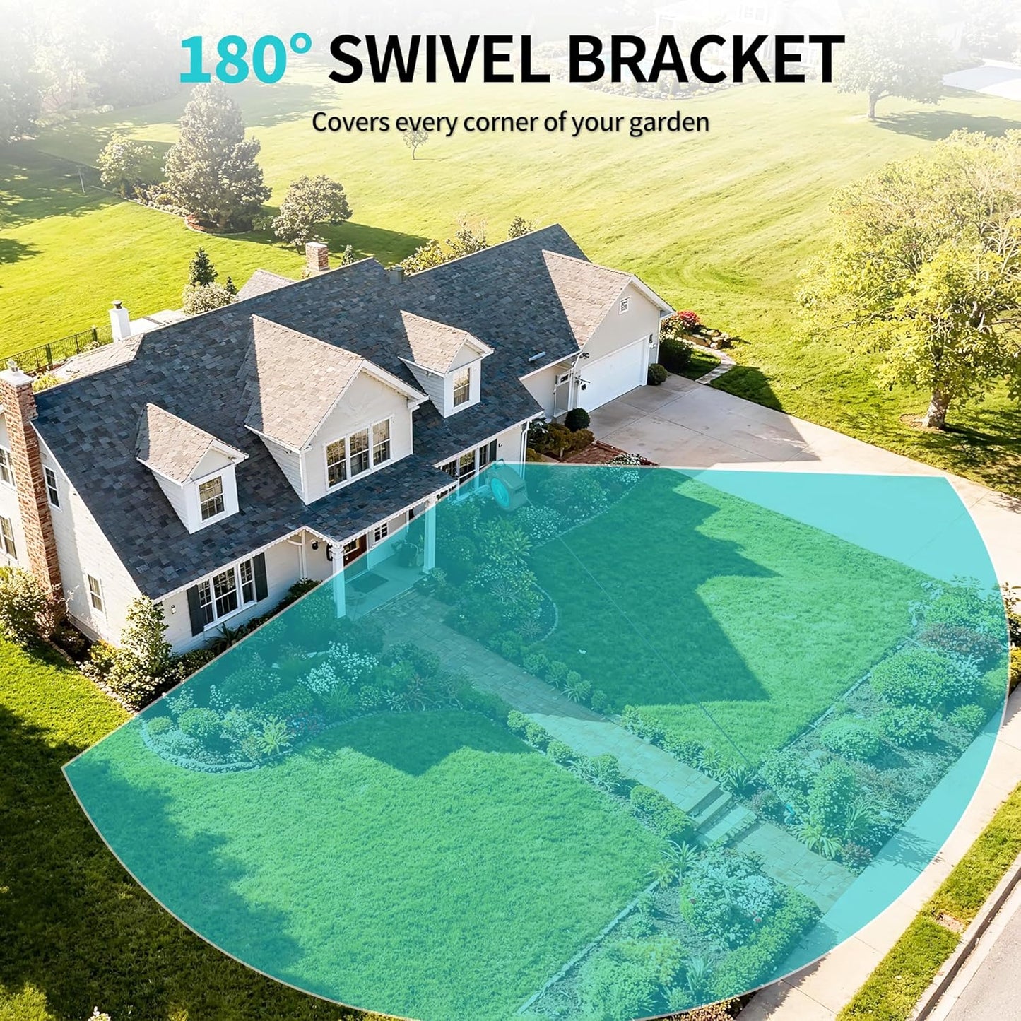 1/2" 150FT Retractable Garden Hose Reel, Wall Mounted Automatic Hose Reel with Upgraded 10 Pattern Nozzle/Any Length Lock/Slow Return System/180°Swivel Bracket, AquaBlue