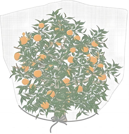 Bird Netting 23.6" Hx37.4 W Garden Netting Insect Pest Barrier,Plant Cover Fruit Tree Netting Mesh Protection Bag with Drawstring,White,5 Pack