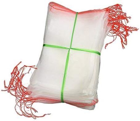 Bird Netting 23.6" Hx37.4 W Garden Netting Insect Pest Barrier,Plant Cover Fruit Tree Netting Mesh Protection Bag with Drawstring,White,5 Pack