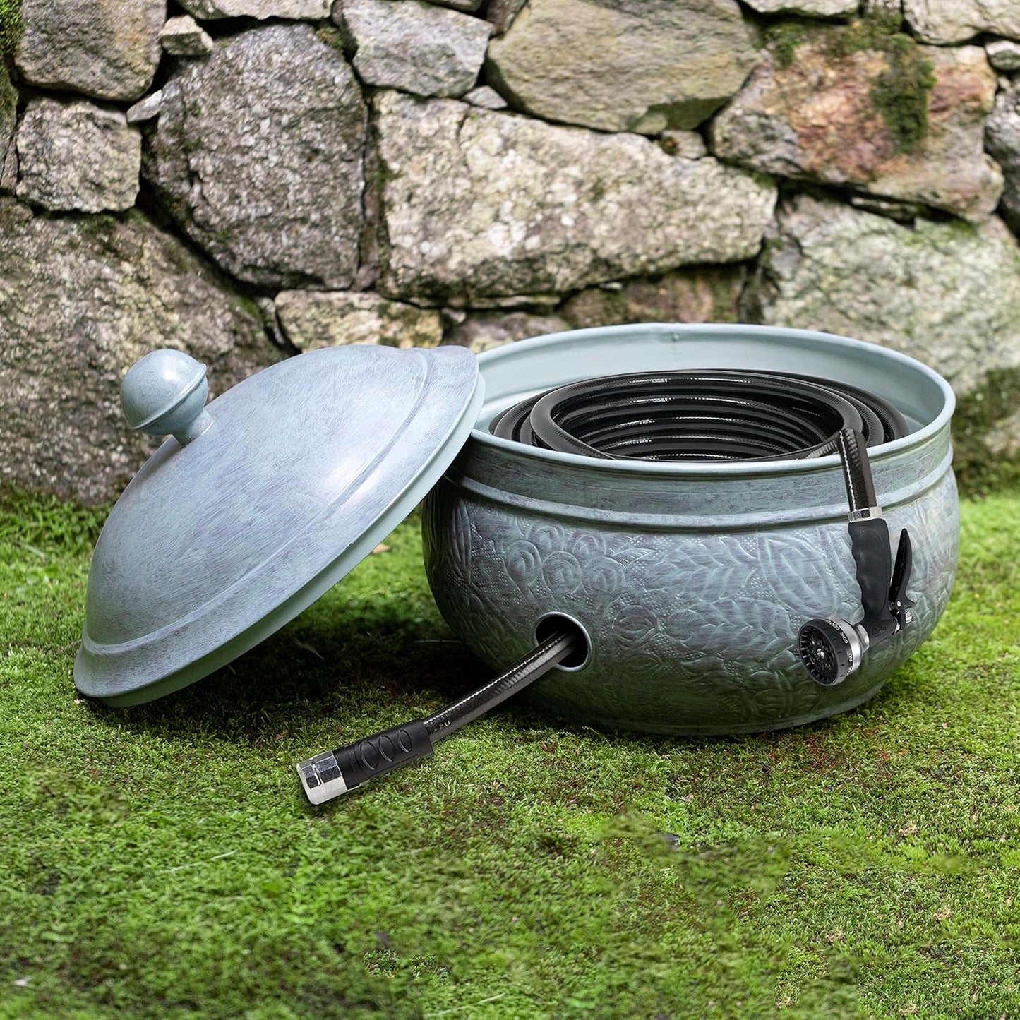 Key West Hose Pot with Lid - Blue Verde by Good Directions