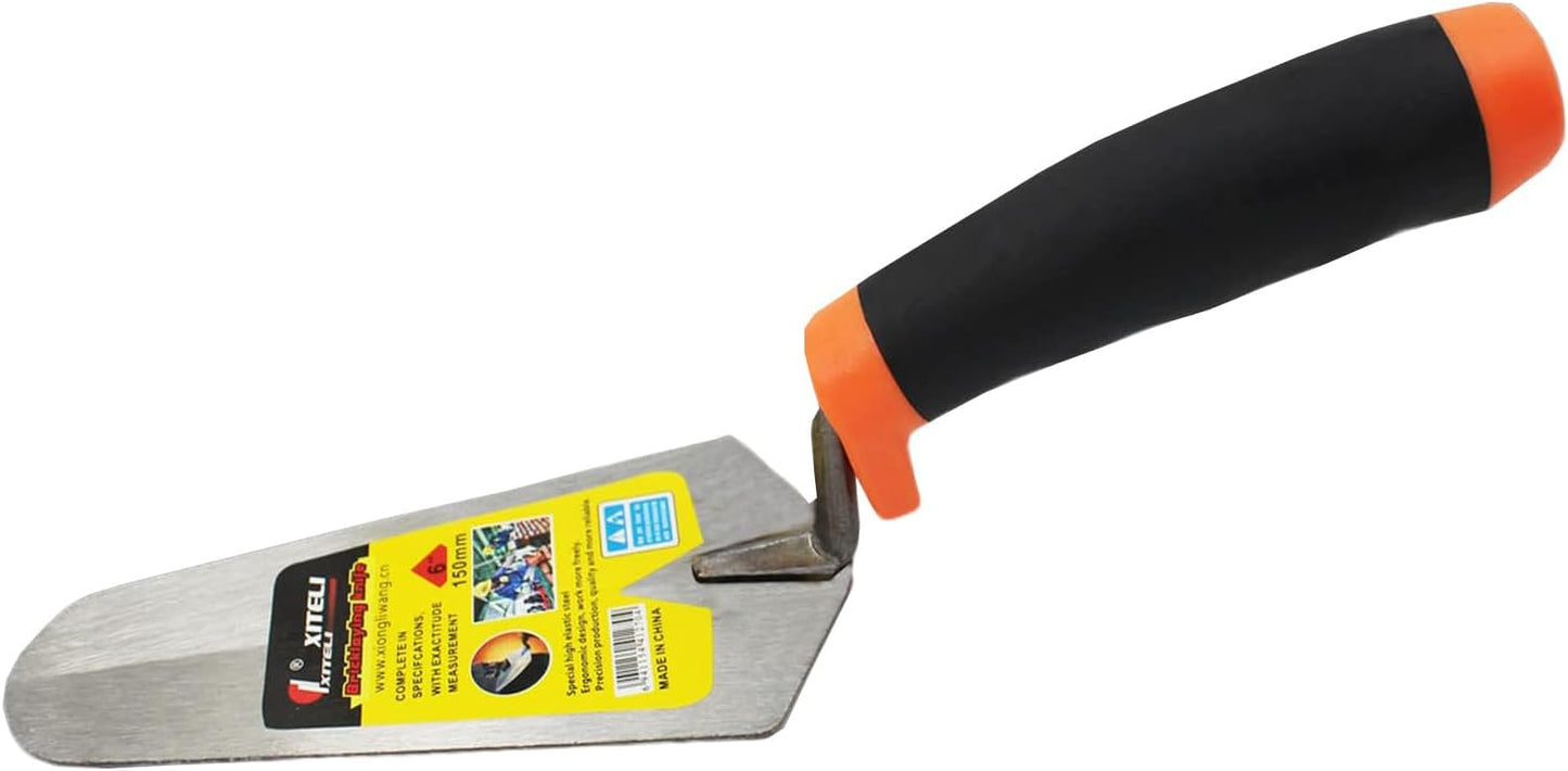 4-Pack Gauging Trowel Set, 6" & 7" & 8" & 9" Gauging Trowel Set Pointing Trowel Set with Soft Grip,Masonry Hand Tool for Brickwork, Blockwork, Stonework, Masonry ﻿ (Rounded End)