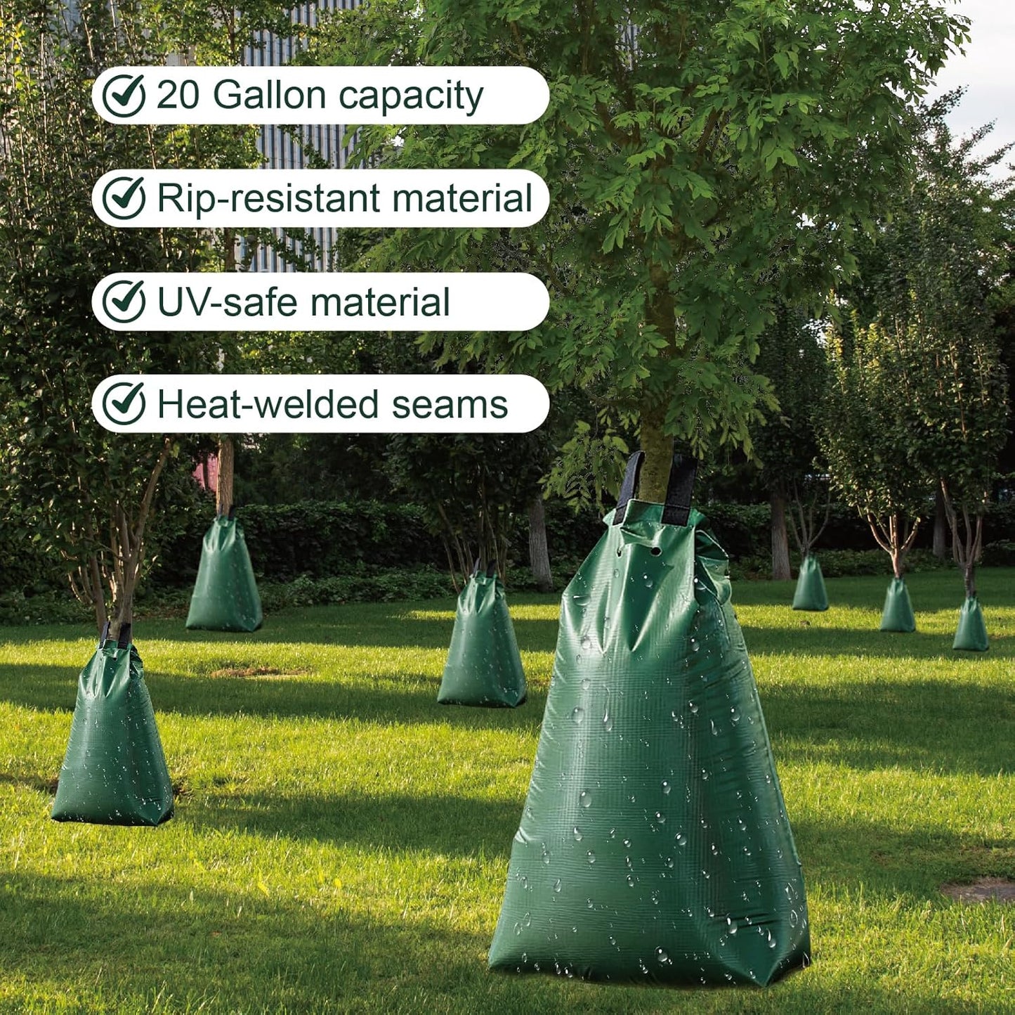 20 Gallon Tree Water Bags, Slow Release Watering Bag System - Gator Style Ring for New Trees,Treegator Bags for Drip Irrigation, Fruit Protection, Tree Storage (3 Pack)