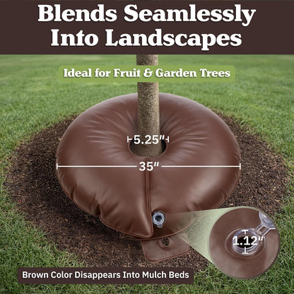 15 Gallon Tree Watering Ring - Heavy Duty PVC Round Reusable Refillable Automatic Drip Irrigation System for Shrubs, Sapling, or Small Tree Watering Bags Slow Release by Pure Garden