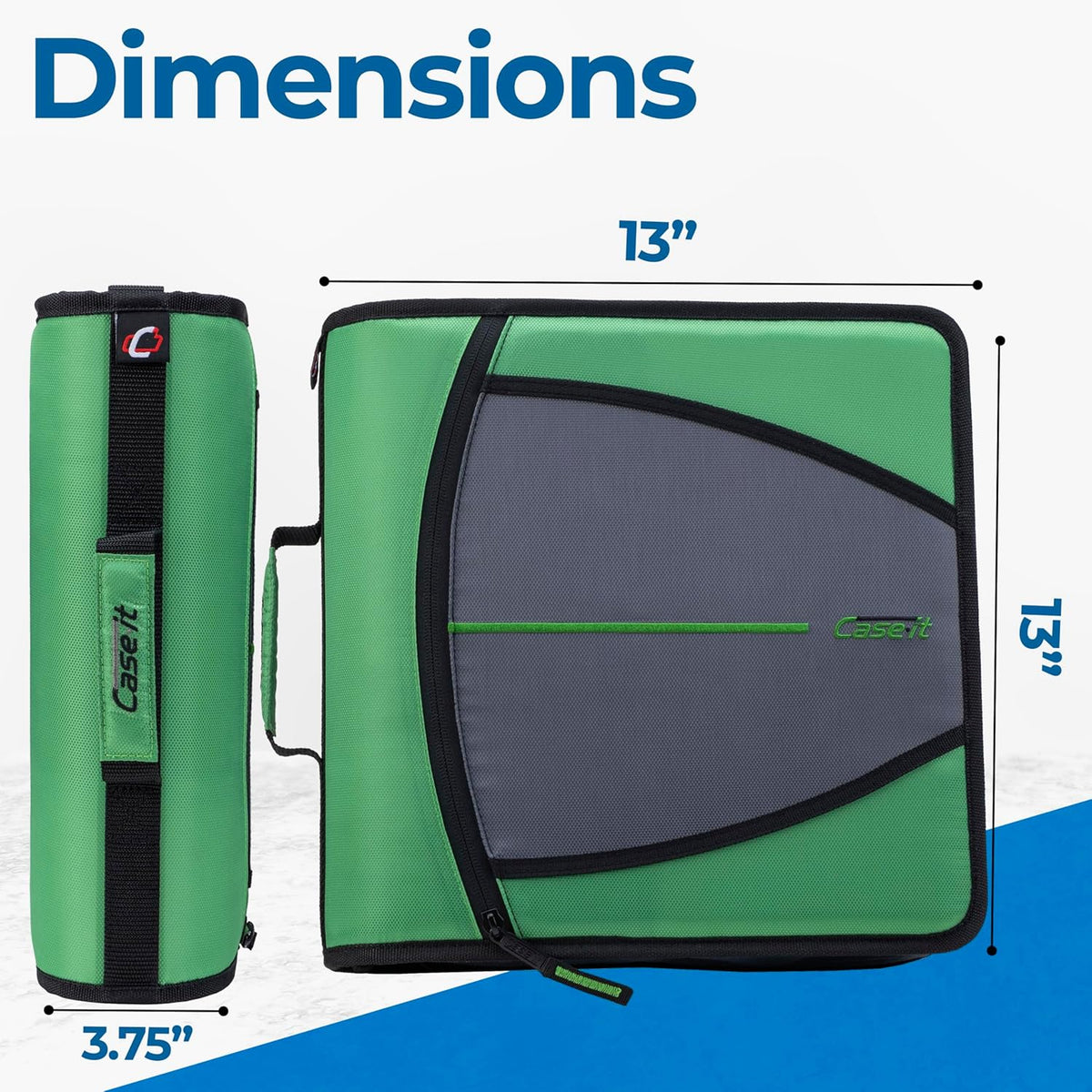 School Zipper Binder | 3-Inch O-Rings | 600-Sheet | D-146 Key Lime