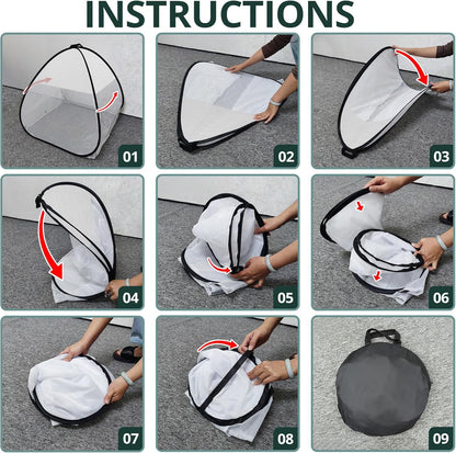 2 Pcs Pop Up Garden Netting Bug and Shade Covers, 22" x 22" x 22" Plant Sun Shade Top Bird Netting Tents, Insect Barrier Sun Protection Plant Cover Tent for Outdoor Plants Vegetables Fruits (Black)