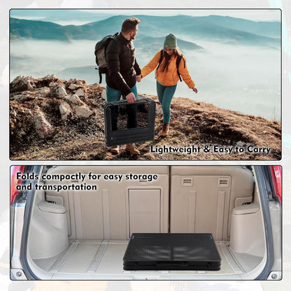 GREGIN Camping Table with Mesh Desktop, Lightweight & Portable Small Folding Grill Table, Height Adjustable Metal Outdoor Table for Camp, Cooking, BBQ, RV, Picnic-2 FT Black
