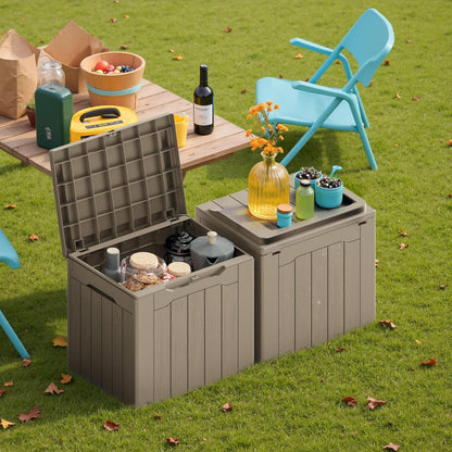 30 Gallon Resin Deck Box Waterproof Outdoor Storage Box for Patio Furniture Pool Accessories Indoor Storage for Cushion Garden Tools (30 Gallon, Black)