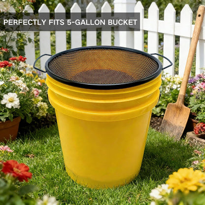 3PCS Soil Sifter for Gardening, Rock Sifter for 5gallon Bucket, Dirt Sifter Compost Sifter, Sifter for Gravel Sawdust Vermicompost, 3mm, 6mm,8mm, Soil Sifter with Handle