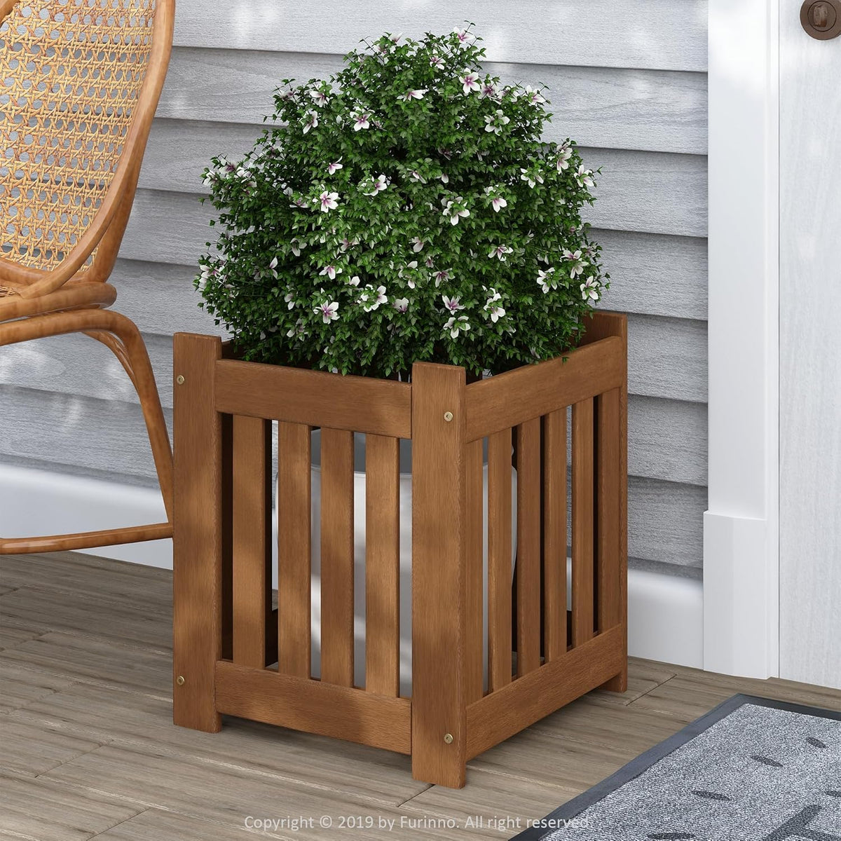 Furinno FG17478 Tioman Outdoor Patio Furniture Hardwood Potting Bench, Natural