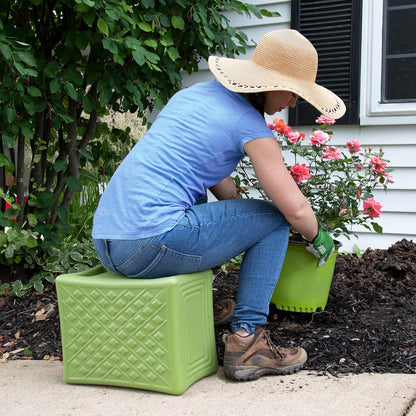Simplay3 Handy Home 3-Level Heavy Duty Work/Garden Seat - 12" x 15" x 9" - Gray, Made in USA