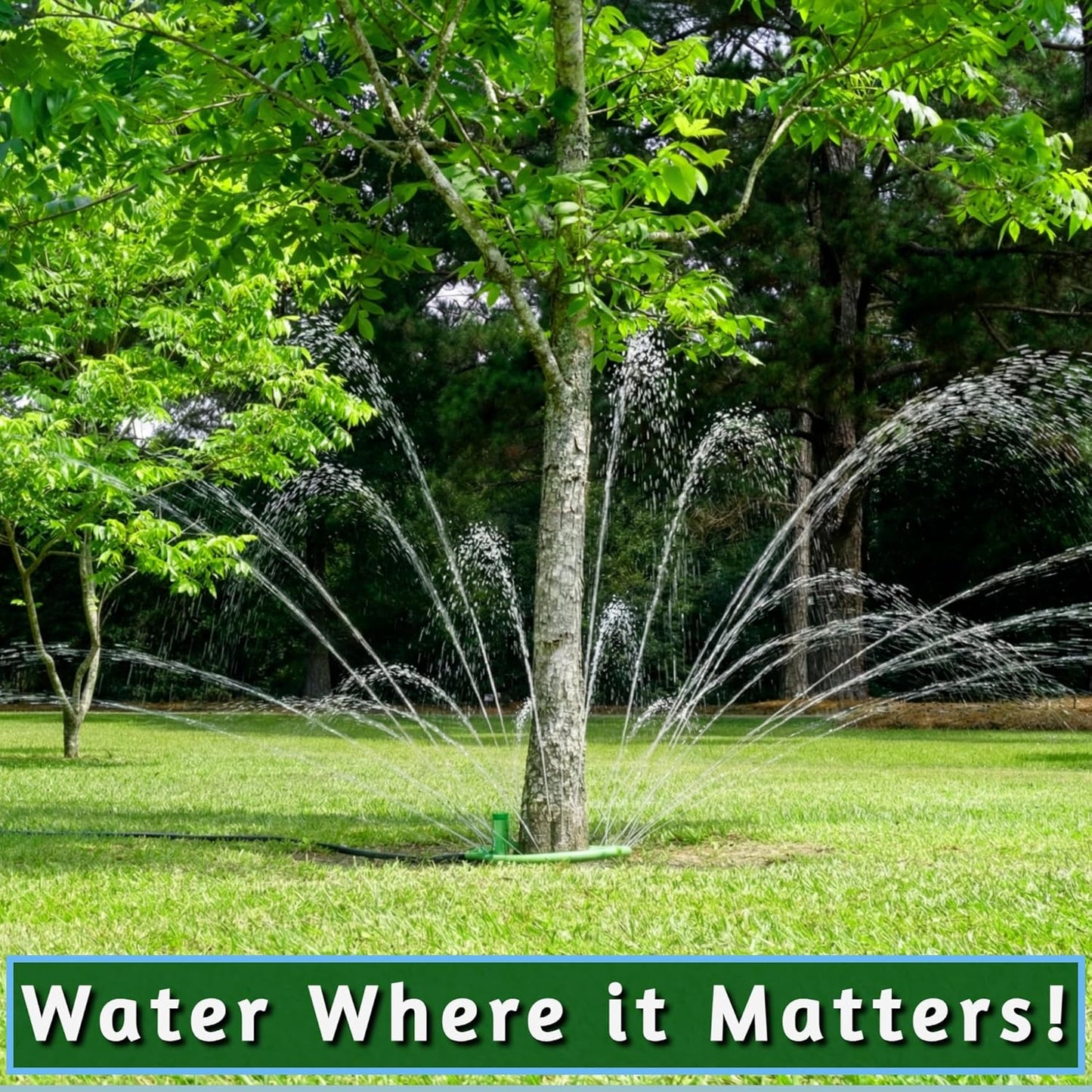Tree Watering System - 360° Outward Spray Tree Watering Ring - Sprinkler Ring for Trees & Shrubs - Reaches The Nutrition Zone for Tree Root Watering (7 Inch)