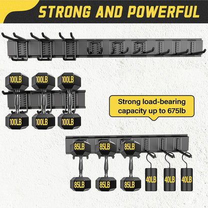 klasit Garage Wall Organizer,15Pack Carries 675 lbs,Garden Tool Organizer 48in With Large Storage Space,Easy Assembly, Sturdy Design,for Efficient Tool Storage Garage Organization | Carries 675 lbs