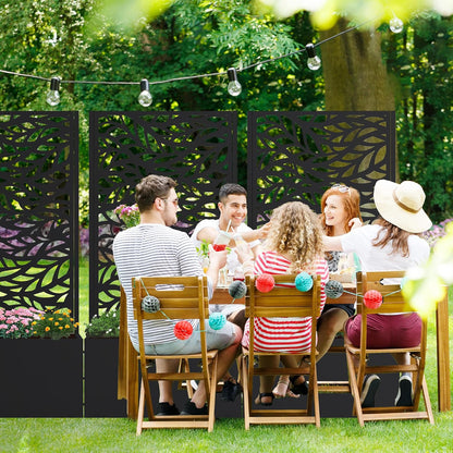 Casaphoria Metal Raised Garden Bed with Trellis and Wheels, 72"x47"x16" Planter Box for Climbing Plants, Vegetables & Vines, Features Drainage Holes and Privacy Screen (Black-Louver) - Colors D