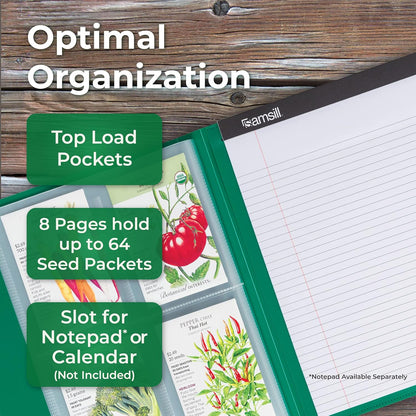 Samsill 50 Pack Heavy Weight 4 Pocket Garden Seeds Storage Clear Sheet Protectors, Seed Organizer, Each Pocket Measures 3.5" x 5.25", Fits in Standard 3 Ring Binder
