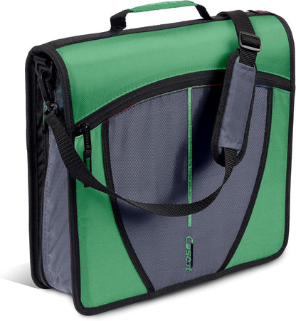 School Zipper Binder | 3-Inch O-Rings | 600-Sheet | D-146 Key Lime