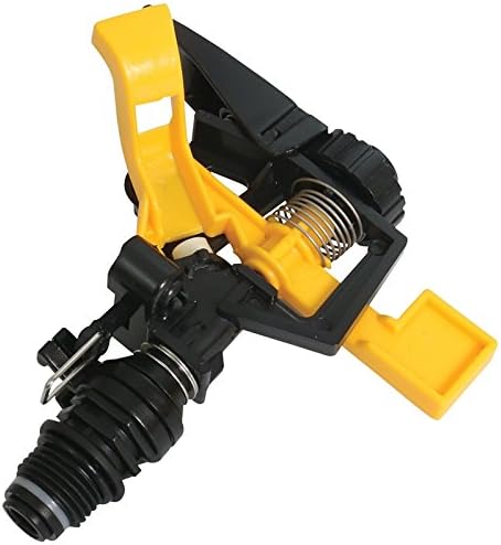 Plastic Pulsating Impact Sprinkler Head - Heavy Duty Plastic Adjustable Sprinkler Head with up to 60’ Diameter Water Coverage - 0° - 360° Pattern