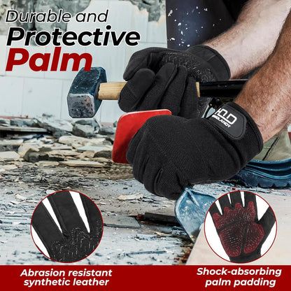 Work Gloves for Men & Women, Utility Mechanic Working Gloves Touch Screen, Flexible Gardening Gloves for Yard